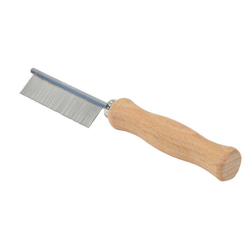 Safari Dog Flea Comb with Wooden Handle - Poudre Pet and Feed Supply